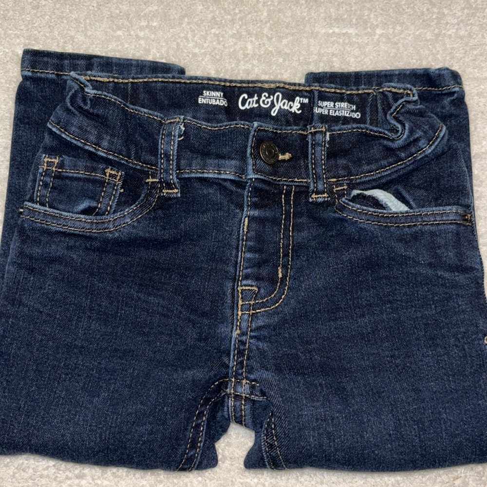 Cat & Jack Super Stretch Skinny Boys Toddler Jeans 2T - Picture 6 of 8
